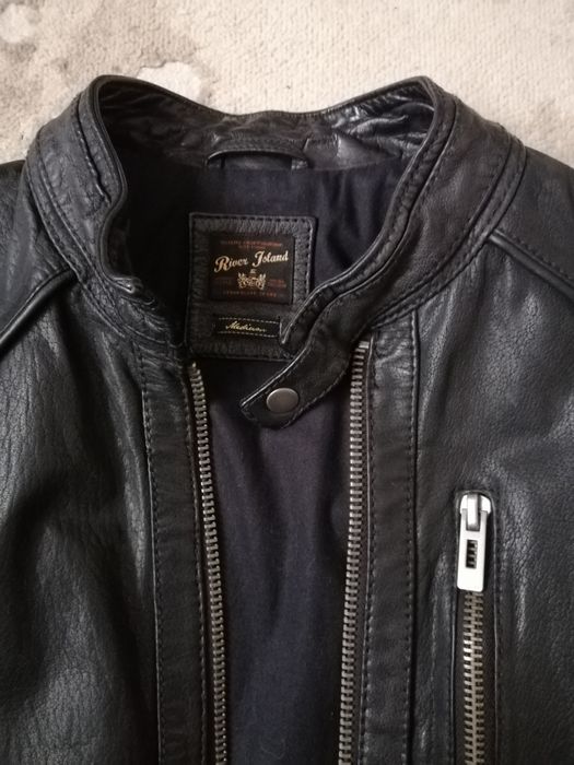 Куртка кожаная мужская фирменная Италия мотокуртка байкерская