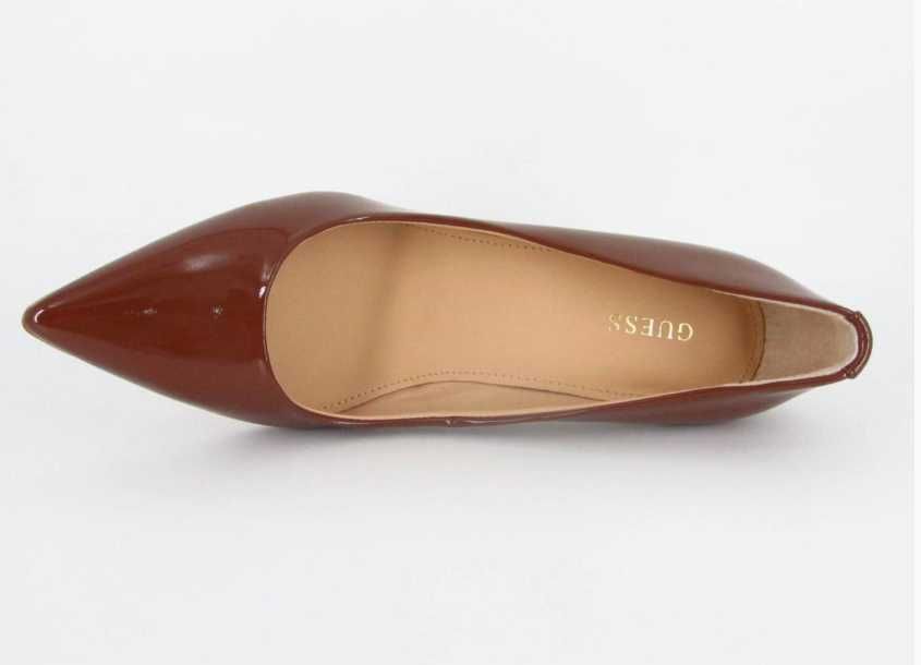 Guess damskie szpilki Czółenka Brązowe Lakierowane ORYGINALNE Roz 40