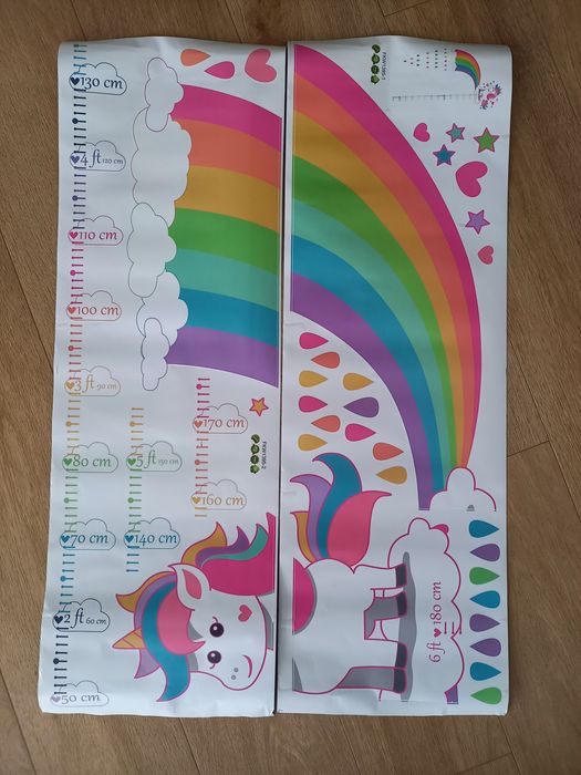 Miarka wzrostu naklejka jednorożec