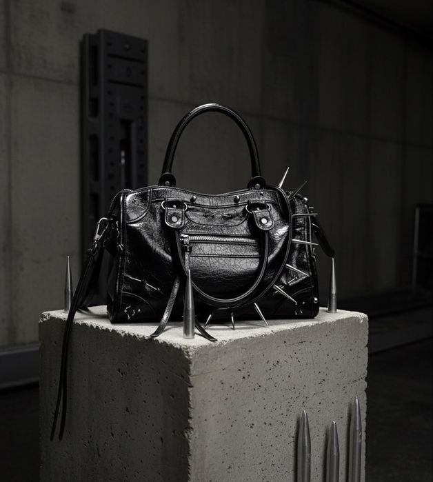 Сумка opium punk, кастомная сумка, сумка с шипами, city bag type