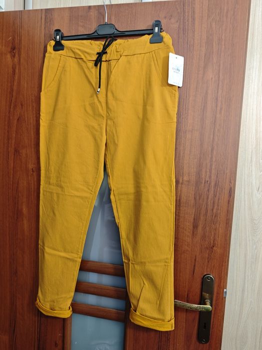 Nowe spodnie gnieciuchy miodowe new collection roz 3xl-4xl