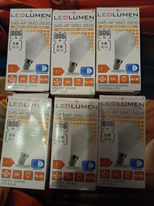 Sprzedam 6 żarówek LED energooszczędnych