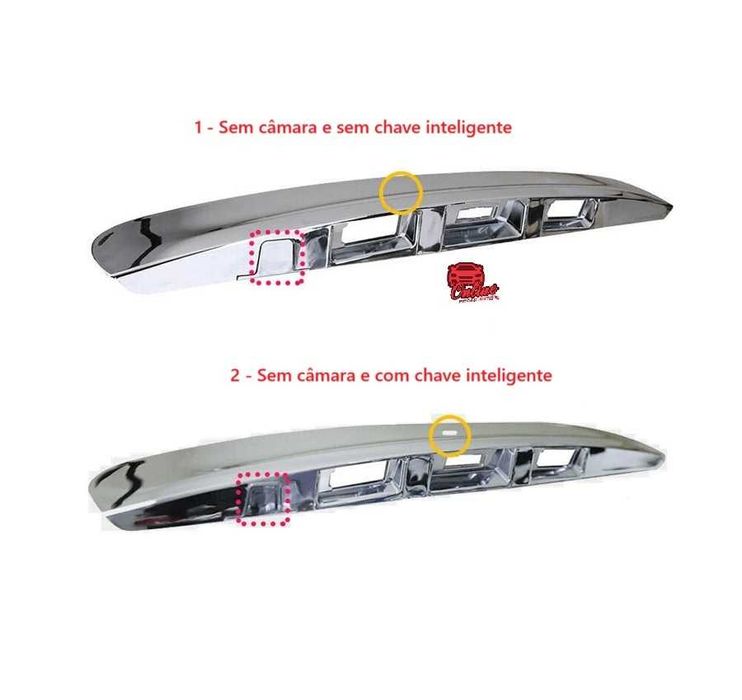 Puxador porta mala Nissan Qashqai J10 de 2006 a 2014 - Cromado Novo