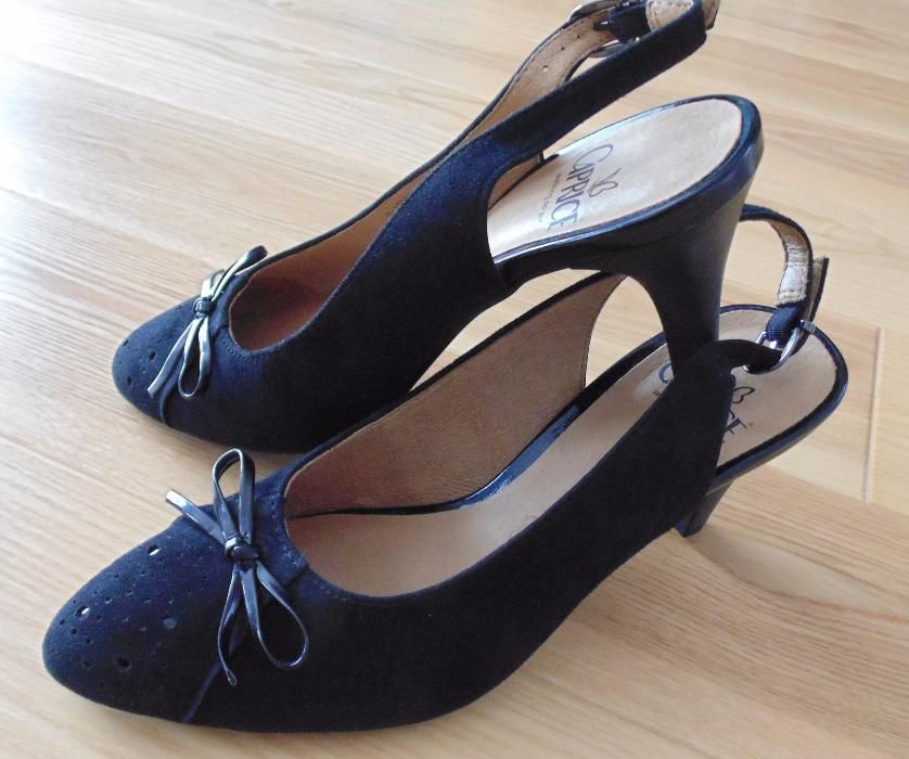 Nowe. Buty, sandałki skórzane na obcasie Caprice.