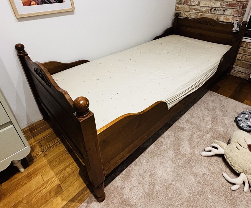 Łóżko drewniane 200x80, styl loft / rystykalny