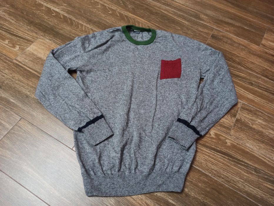 Sweter Sergio tacchini rozmiar S M szary 40% wełna 10% kaszmir.