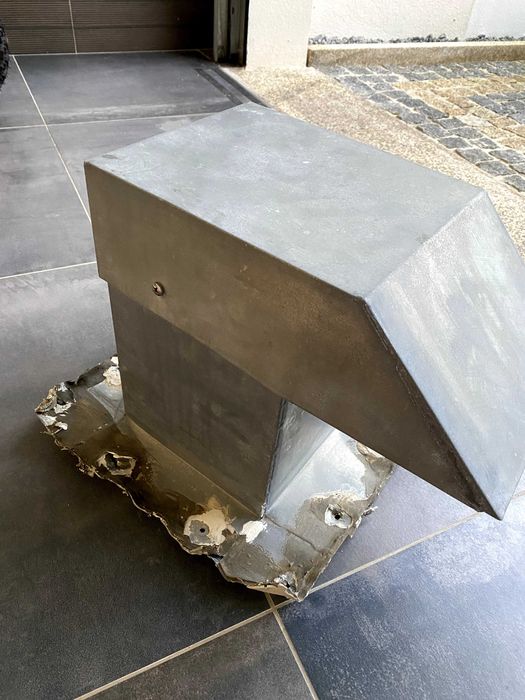 Caixa para saida de tubos A/C 200x200x300 em zinco puro