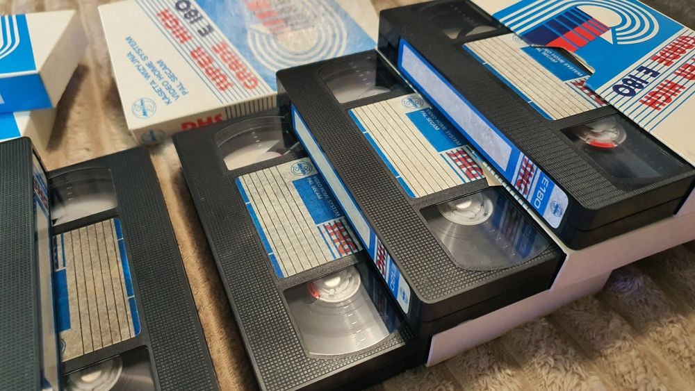 VHS STILON Zestaw 7szt. kaset wizyjnych. E-180 Super High Grade