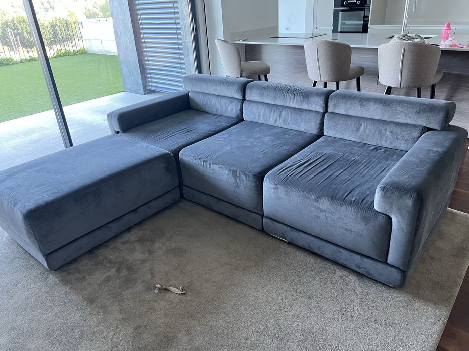 Sofá com chaise longue modular