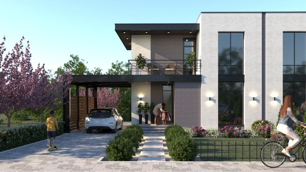 Продаж котеджів(дуплекс)коло Львова з сучасним проектом в с. Домажир