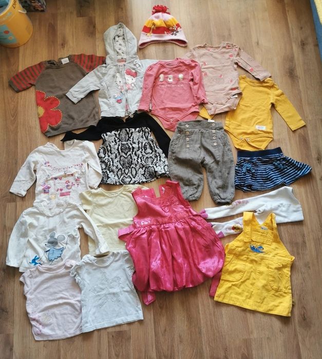 Zestaw ubranek 68 74 body sukienka spodnie H&M  bluza rajstopy paka