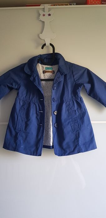 Zara, granatowy płaszczyk dziewczęcy,niemowlęcy, na wiosnę,jesień,r.86