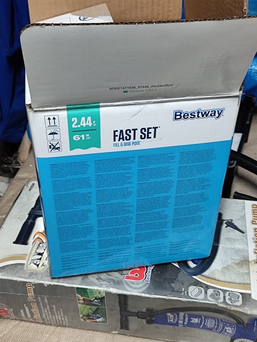 Piscina Bestway 2,44m diâmetro, 61 cm altura- montagem rápida
