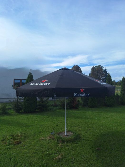Parasol ogrodowy, czarny, 4m, Heineken