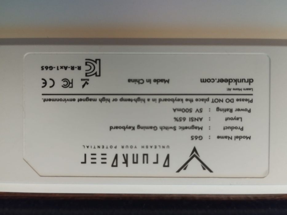 Teclado Gaming DrunkDeer G65 Hall Effect Rapid Trigger