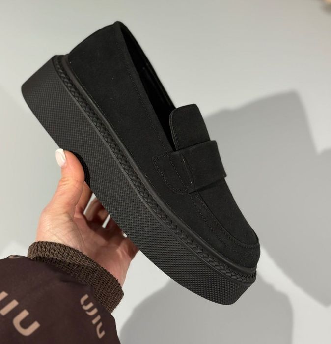 Лофери натуральний замш чорні,шоколад