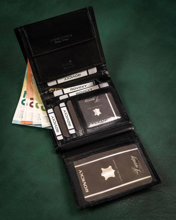 skórzany, duży portfel męski z systemem rfid - rovicky