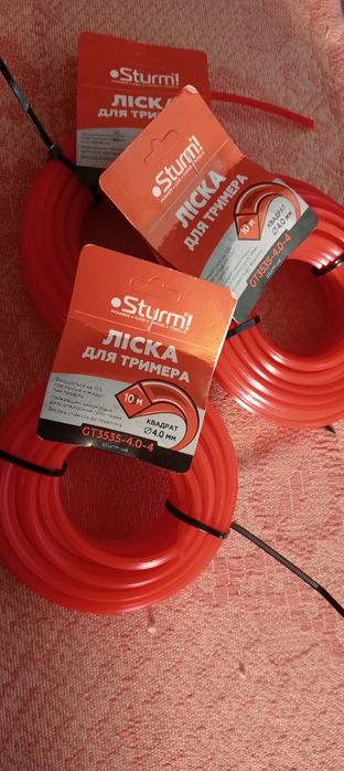 Ліска (леска, волосінь) для тримера STURM,  квадрат діаметр 4,0 мм