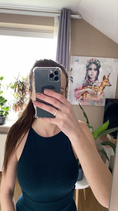 Topshop sukienka sweterkowa S zielona