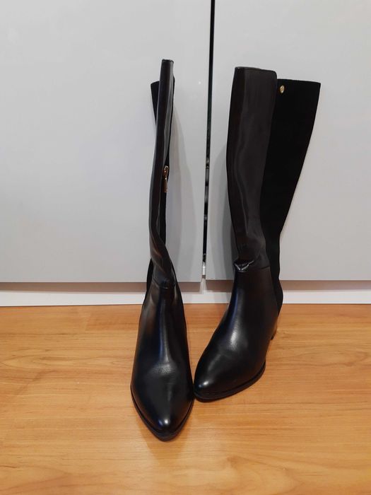 Kozaki skórzane JOOP, czarne. Rozmiar 37,5