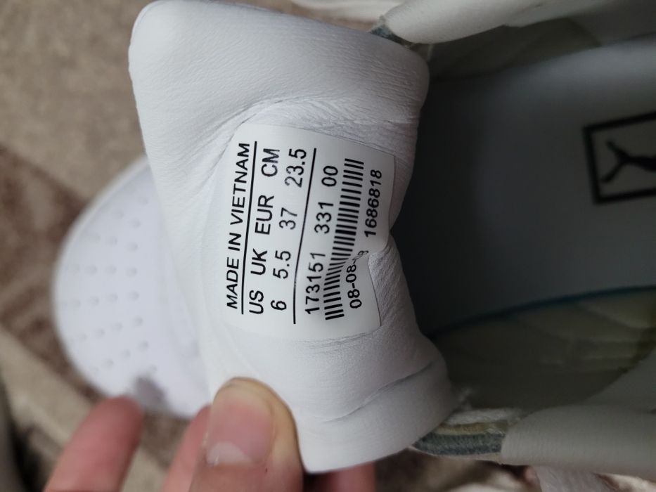 Кроссовки женские пума кали (puma cali) белый + розовый кожа