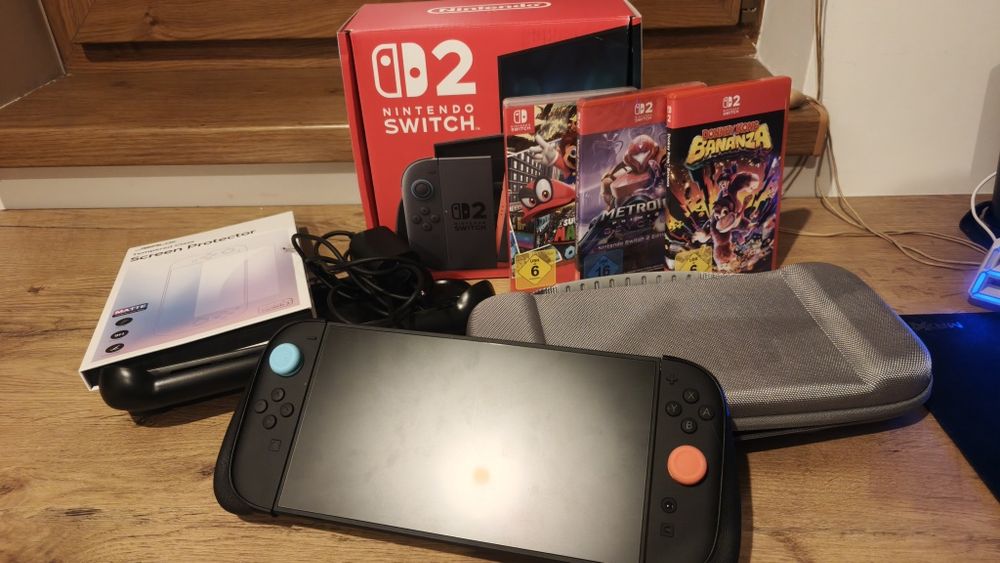 Nintendo Switch 2 duży zestaw, 3 gry, gwarancja