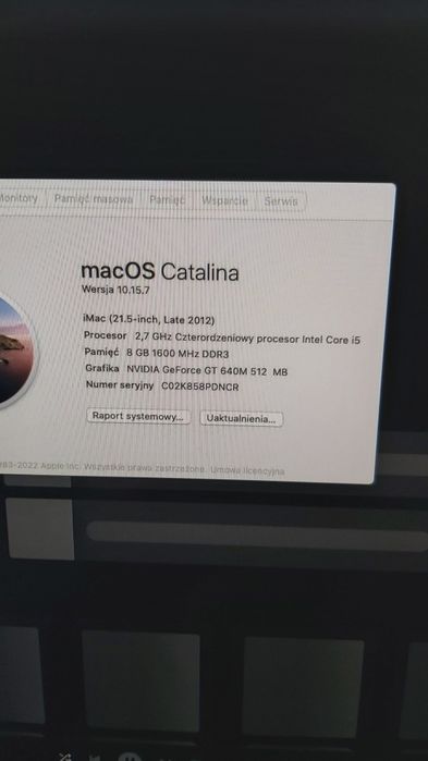 Apple iMac 21,5 late 2012 - dobry stan 

Procesor: Intel Core i5 2.7 G