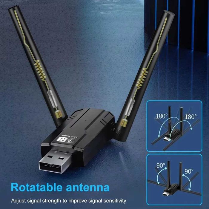 Bluetooth 5.4 USB адаптер блютуз приемник передатчик антенна до 150 м.
