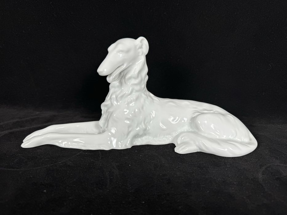 Herend Porcelanowa figurka charta Węgierka Miśnia