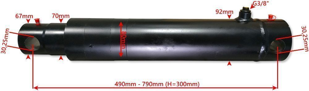 Siłownik Cylinder HYDRAULICZNY SKOK 300 SMN1G 70x300 [2224]