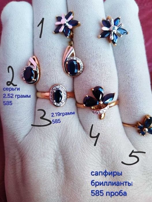 Золоті сережки 585 проби з коралом,смарагди,рубін 583 срср