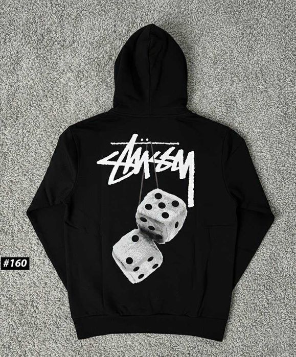 BIG Logo • Черное Худи Stussy Hippo • Толстовка Чорна Стусси • XS/XXL