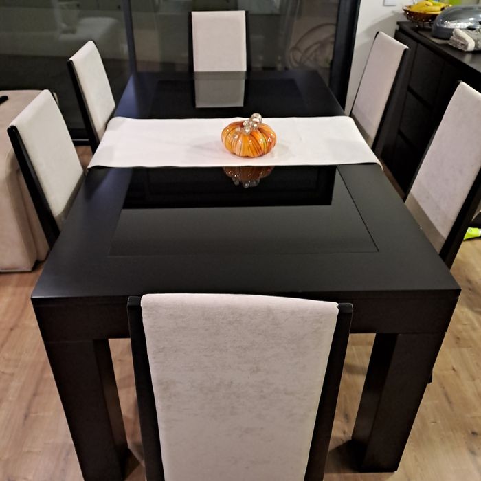 Mesa de sala c/6 cadeiras 100x180cm (extensível até 240cm)