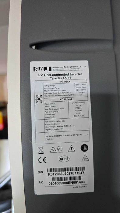 Falownik solarny Saj 6kW + WiFi