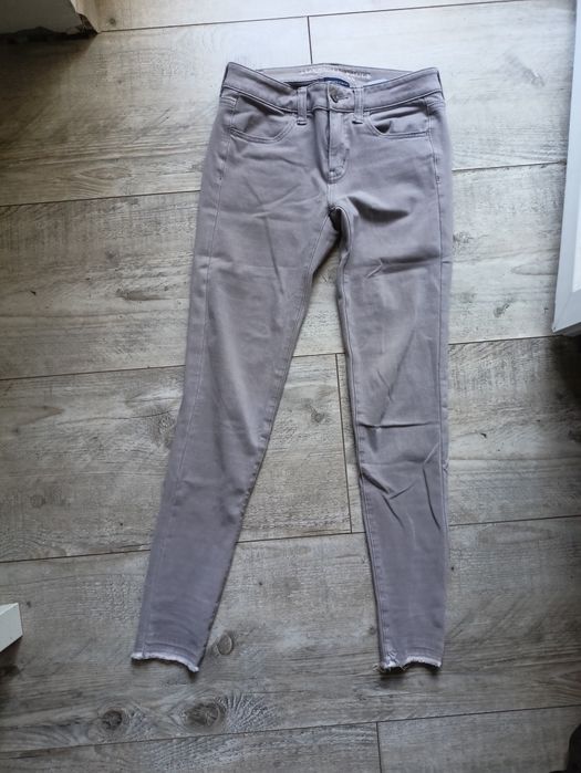 Spodnie jegginsy szare american eagle XS s