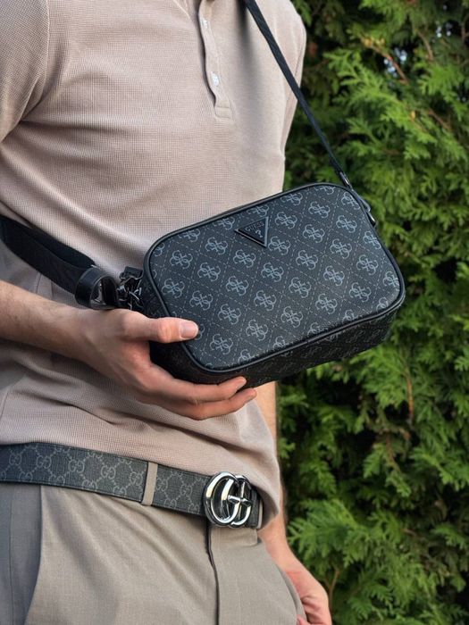 Сумка Guess Vezzola Smart через плечо сумка Гесс барсетка Гуес черная