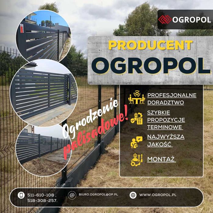 Ogrodzenia PALISADOWE z Płytą płukaną !! Producent !!