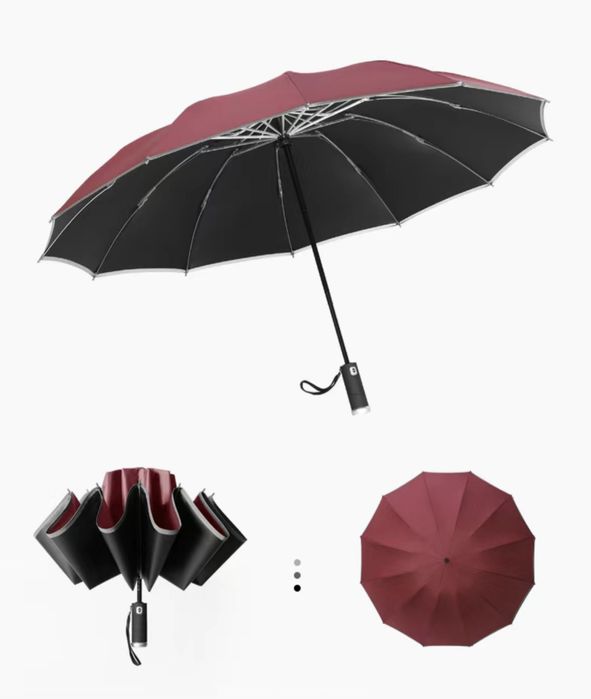 Автоматична парасоля, реверсивна, світло відбивна, з фонариком Xiaomi