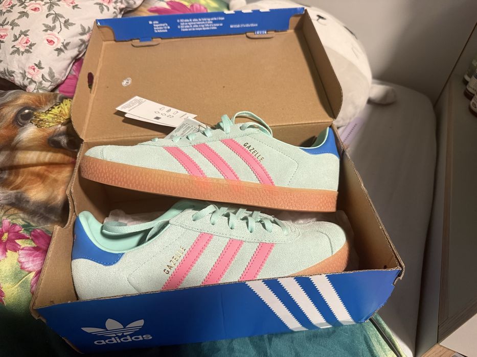 Nowe Adidas Gazelle miętowo-różowe rozmiar 38