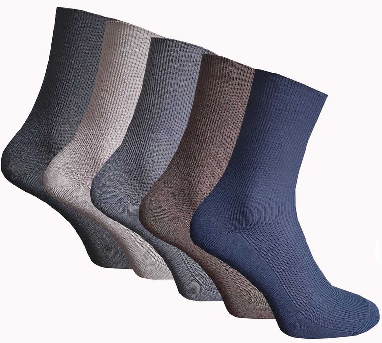 5x Skarpety męskie 100% bawełny nieuciskowe duży rozmiar 47/50 Mix kol