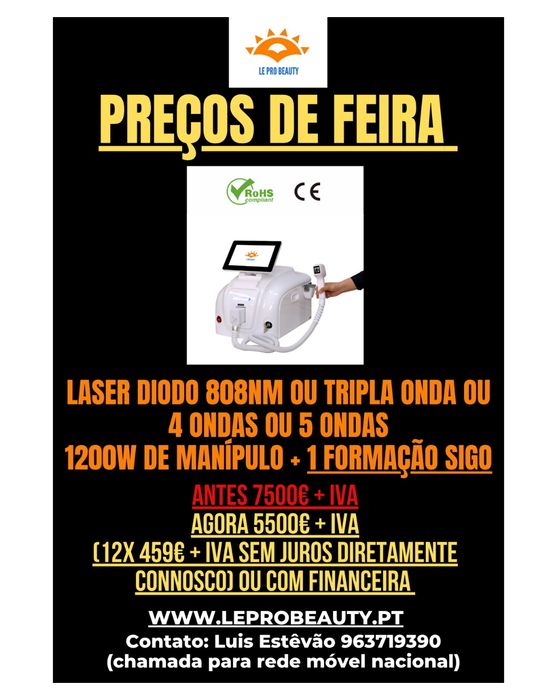 Laser Diodo 5 Ondas 1200W  MANÍPULO +  garantia + Curso DGERT