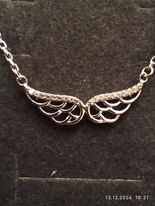 Walentynki srebrny naszyjnik skrzydła zenowy prezent