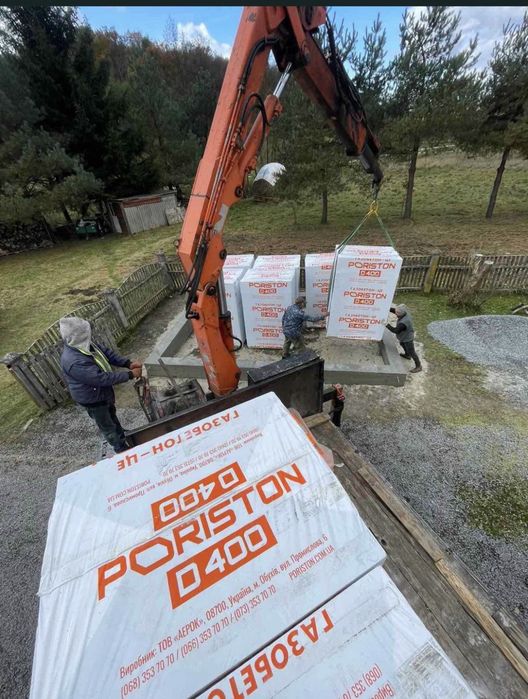 Газоблок PORISTON (Аерок) Доставка по Киівській обл. і Украіні.