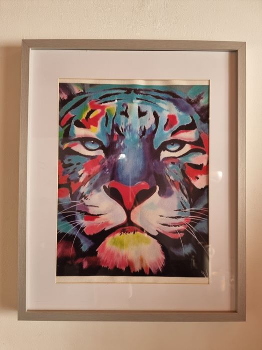 Quadro leão colorido