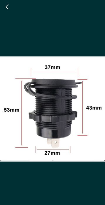 Вмонтована швидка зарядка для авто USB QC3.0. Type C З вольтметром врі