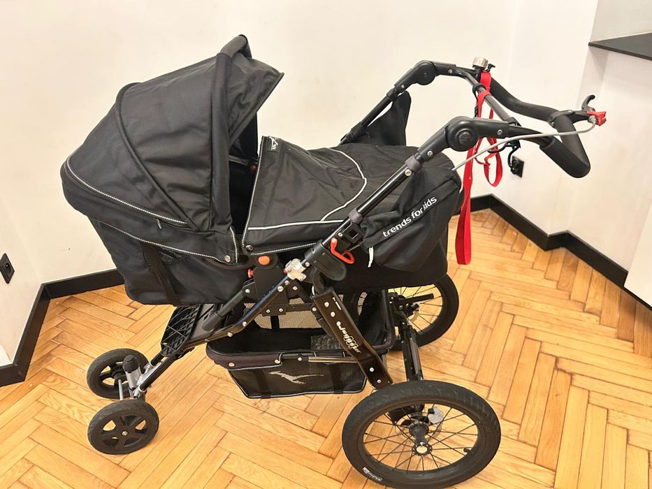 Wózek biegowy TFK joggster III komplet czarny. Od 0 do 5 lat