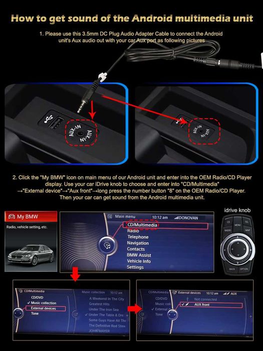 CarPlay Radio GPS WiFi MP3 Android BMW E90 E91 E92 E93 E60 E61 E63 E64