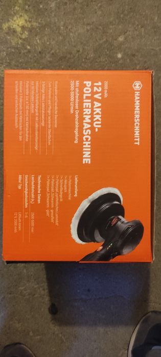 Hammerschmitt 12V Akku-Poliermaschine P8-HS-12CPM2/Polerka Samochodowa