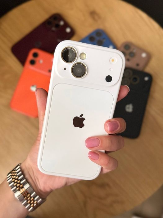 Чохол протиударний силіконовий для iPhone 15 / 16 Pro Max чехол айфон про макс имитация оранж імітація 18 закрита камера захист камери