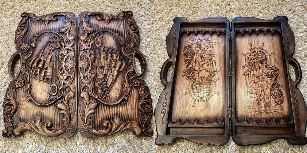 Нарды и шахматы из натурального дерева высокого качества на подарок